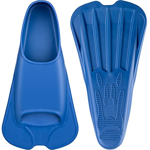CAPAS Kurze Trainingsflossen für Schwimmen | Komfortable Silikon Schwimmflossen | Kurzflossen | Taucherflossen | Unisex Flossen für Kinder Erwachsene | Kurze Klinge Beinstärke aufbauen (Blau, XXXS)
