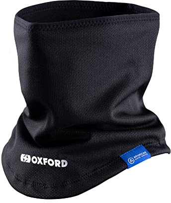 Oxford Products Advanced Storm Collar Waterproof Windproof Thermal Motorcycle Neck Warmer Gaiter, Black, L/XL