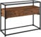 tectake® Konsolentisch schmal, Regal Kommode mit Glasplatte + Schubladen, 101,5x41,5x80,5cm, Sideboard mit 2 Ablagen, Beistelltisch, Wohnzimmer Möbel, Flur Möbel, Industrial Dunkelbraun