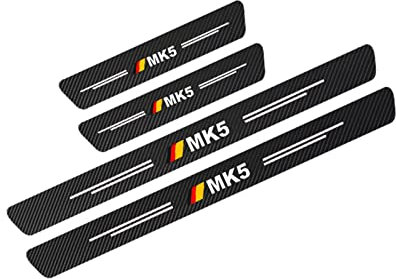 KBUYS 4Pcs Car Protector Door Sill Stickers Compatible With Volkswagen VW Golf MK1 MK2 MK3 MK4 MK5 MK6 MK7 MK8 Accessories (Color : MK5)