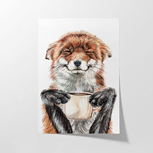 Hustling Sharks® Tierbilder auf Poster als XXL Wandbild Morning Fox - Poster im Hochformat, Poster Tiere, Poster Schlafzimmer, Poster Kinderzimmer, Fuchs Bild, Fuchs Bilder (60x90cm)