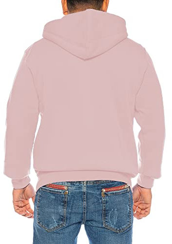 Raff & Taff Veste à capuche zippée pour homme Veste mi-saison basique simple jusqu'à 8XL, Rose, 10X-Large