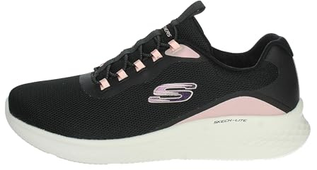 Skechers Damen Skech-lite Pro Glimmer MeSneaker, Schwarzes Netzgewebe mit rosa Rändern, 37.5 EU