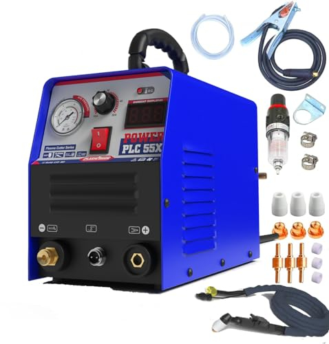 PLASMARGON Plasmaschneider 55 Ampere HF IGBT Inverter Plasmaschneider 230V - max 14MM Schneidleistung - digitales Display - für Anfänger geeignet