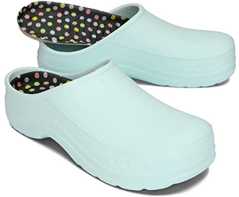 BeComfy Damen Herren Eva Clogs Bequeme Ultraleichte Gartenschuhe 35-46 EU (Hellblau, 41)