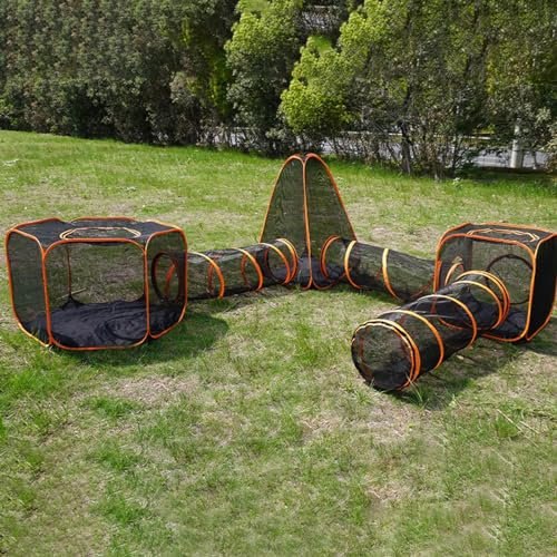 DBGMW Outdoor Cat Tunnel, Large Cat Tunnel, 6-In-1 Outdoor Cat Enclosures Cat Tunnels for Indoor Cats Large Pet Diy In Multiple Ways Pets Playhouse Play Tents for Cats and Small Animals