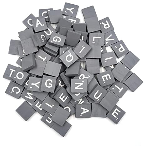 GANAZONO 100st Hölzerne Quadrat-ausschnitt-fliesen Hölzerne Fliesen Hölzerne Abc-blöcke Holzfliesen Für Das Handwerk Alphabet-holzchips Zum Basteln Baby Spanplatte Bambus Buchstabe