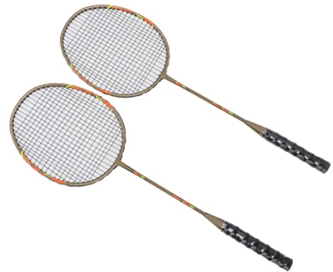 Ausla K229 Sport Badmintonschläger Eisenlegierung Set 22 LBS Leichtgewicht Federballschläger mit Tragetasche für Erwachsene Einsteiger Training