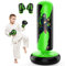 QPAU Plus Grand Sac Boxe Stable pour Enfants, Sac Boxe Gonflable 66 Pouces, Cadeau pour GarçOns Et Les Filles 5 à 12 Ans Pratiquant Karaté, Taekwondo (Vert)