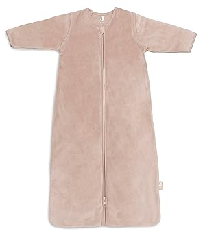 Jollein Schlafsack Baby - Velvet, Wild Rose - 90 cm - Baumwolle - 2.0 bis 3.0 Tog - Abnehmbare Ärmel - Baby Schlafsack - Altrosa