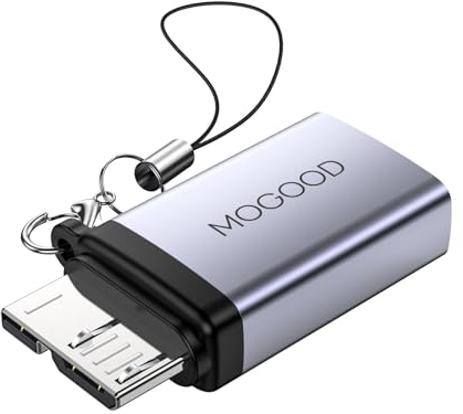 MOGOOD Adaptateur de Charge de données USB Femelle vers Micro B, Adaptateur de Charge de données Micro B vers USB pour Disque Dur Externe, Appareil Photo numérique, téléphone (1 Pack)