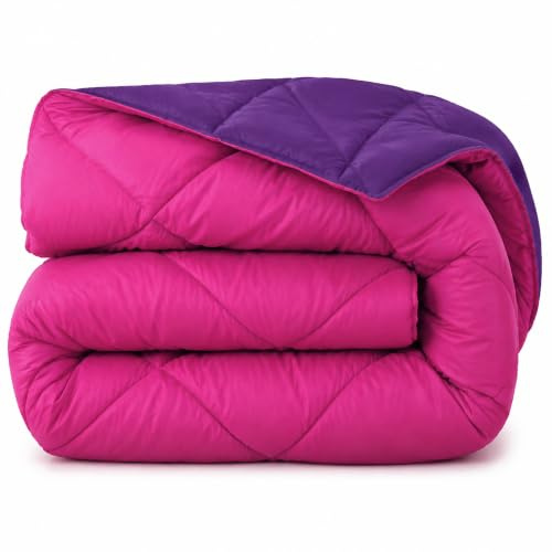 various Edredón nórdico Bicolor Reversible 400 g/m² | Reversible, microfibra y fibra hueca siliconada, Cama 150, 250 x 270 cm, Fuscia-Lila