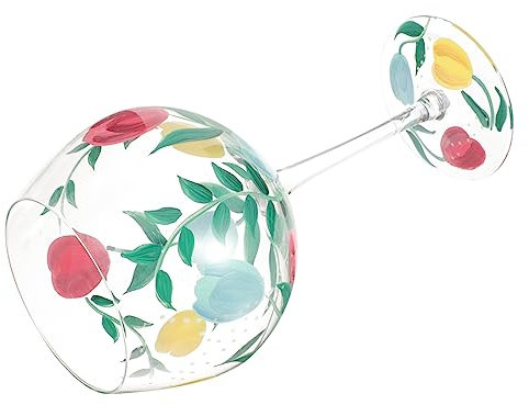 TOPBATHY Buntglas Weinglas Weingläser Trinkgeschirr Glas Hochzeitscocktailglas Dekor Bier Geschenke Ballongläser Wein handbedrucktes Weinglas als Geschenk romantisch Blumen