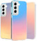 nicekool Hülle für Samsung Galaxy S22 5G, Dünn Stoßfest HandyHülle Irisierend Farbverlauf Case Kratzfeste Rückseite Durchscheinende Matt Schutzhülle, Holographique Farbverlauf