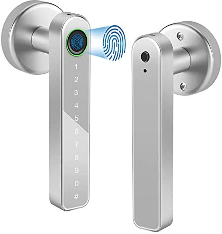worien Cerradura Puerta Inteligente Cerradura Puerta Entrada Sin Llave Cerradura Puerta Teclado con Manija, Cerradura Puerta Huella Digital con Control WiFi AplicacióN Tuya