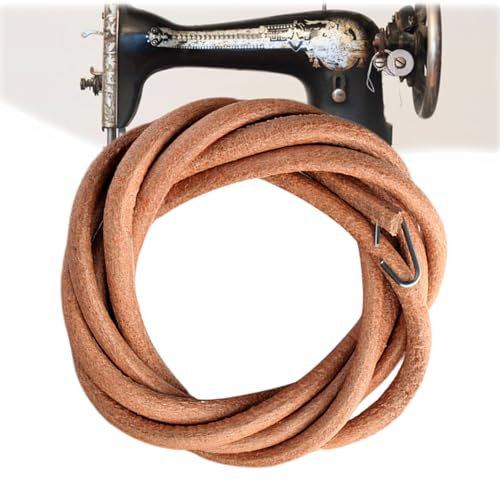 MAEXUS® Langlebiger Lederriemen, 5.8mm*183cm Leder Riemen Nähmaschinen Zubehör für Vintage Modelle, Lederriemen für Singer/Brother Nähmaschine