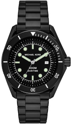 Michael Kors Men's Watch Maritime 42 mm Black Stainless Steel, MK9181