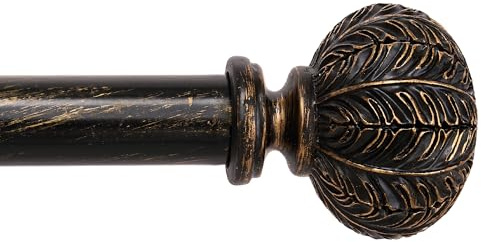 Curtain poles 77 to 140 cm 1-inch diameter Black heavy duty curtain pole with stable brackets for room office windows doors darkening eyelet curtains or light nets