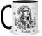 Hyturtle Taza personalizada de calavera de azúcar, regalos góticos para mujeres, regalo del día de la madre para amantes, decoración del día de los muertos en Halloween, taza de café negra con nombre