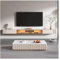 Floating TV Unit Wall Mounted Floating TV Stand with Storage Cabinet , TV Stand for Bedroom Living Room with LED Light, Modern Television Stand with Slate Tabletop Wall Mounted TV Cabinet(Champagne,16