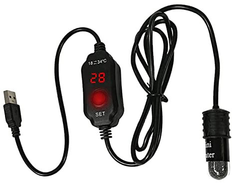 Calentador de acuario pequeño de 10 W, termostato inteligente, pantalla digital ajustable, USB MINI 10 W