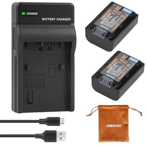 2Pcs Shentec 7.2V Batterie NP-FV50 + LCD Chargeur USB pour Sony NP-FV30 NP-FV40 FV70 FV100 Batteries ; HDR-CX150E HDR-CX170 HDR-SR68 DCR-SR20E HDR-CX190 HDR-CX130