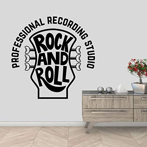 Wandaufkleber Rock and Roll Music Schwarz Abnehmbar Tonstudio-Dekor Wandaufkleber Zur Schaffung Einer Dynamischen Musikalischen Atmosphäre 57 x 66 cm