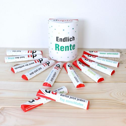 PAPIER SET - Duplo Endlich Rente Abschiedsgeschenk Ruhestand DIY Kollege Kollegin Geschenkidee Renter