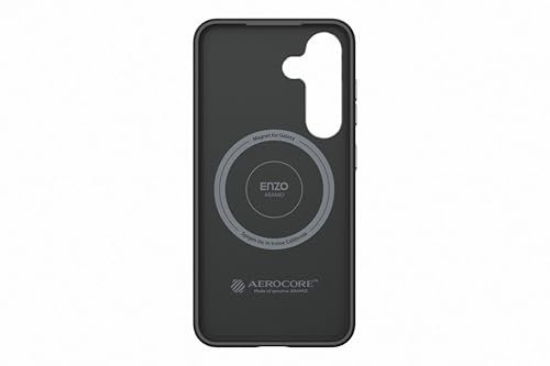 Samsung Spigen Enzo Aramid Case für Galaxy S25, Designed for, Hülle aus Aramidfasern, Magnet zum Anbringen von Gadgets, Qi2-Charger kompatibel, Carbon-Finish, weiche Innenseite, Black Silver