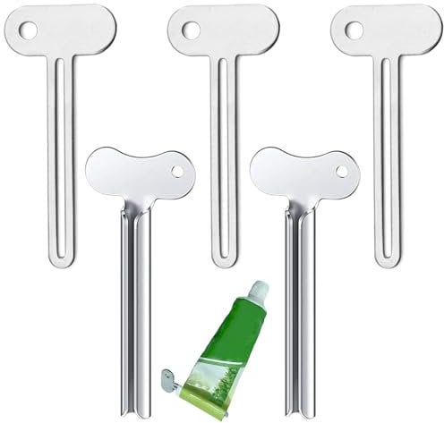 5 Stück Tubenquetscher für Alle Tube,Tubenquetscher,Tubenpresse Edelstahl,Tubenausdrücker,für Verschiedene Pfeifenartikel wie Zahnpasta,Haargel,Handcreme Usw