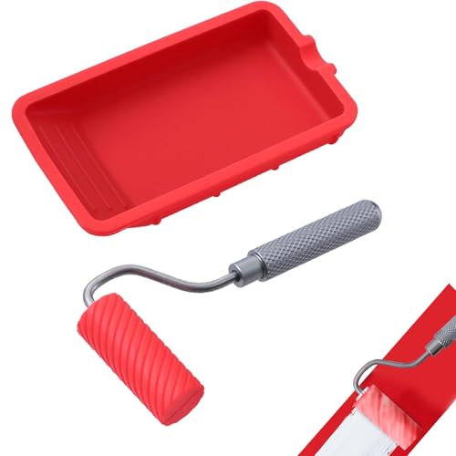 Leimroller Holzleim,Leimwalze,Leimpinsel mit Silikon Farbwanne,Wiederverwendbare Leimwalze für Handwerk,für Kunst Klebeprojekte