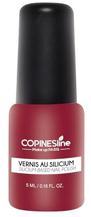 COPINESLINE – Silizium-Nagellack – Farbe Himbeere – 5 ml – umweltfreundliche Formel ohne Endokrine Disruptoren – speziell für Schwangere & Personen unter Chemotherapie – glänzendes Finish