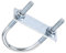 Unifizz Round U-Bolt,1 Set Zinc Plated Alloy Steel M8 U Bolts 50mm(1.97) Inner Width 100mm Length with Nuts and Frame Plate for Automobiles Boat Trailer