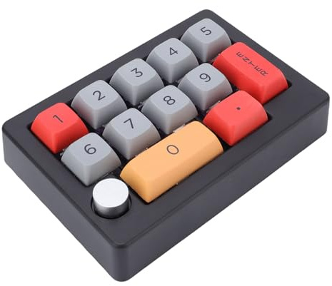VBESTLIFE Mechanical Numpad, 12 Keys Hot Swap Macro Programmable Numeric Keypad with RGB Backlight and Joystick Knob, for Wins​ 7, 8, 10, for OS X (Black)