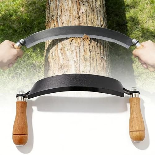 GOMETY Coltello Da Traino Da 10 Pollici, Strumento Per La Rasatura Con Doppio Manico In Legno Antiscivolo, Lama Affilata, Utile Per Falegnami E Professionisti