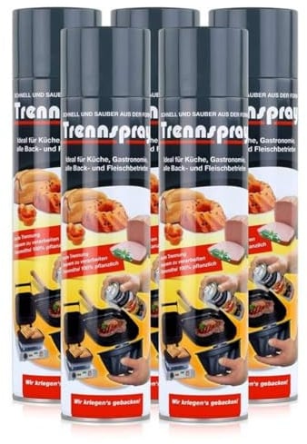 5 x 600ml Boyens Back Trennspray - Zum Grillen, Braten & Backen - Antihaftspray, Non Stick Spray für Grillroste, Plancha und Teppenyaki Grills, Kontaktgrill, Back- und Auflaufformen nur für Gewerbe