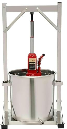 Edelstahl Obst Wein Pressmaschine Manuelle Saftpresse mit Hydraulikheber für Käse, Kräuter, Gemüse, Honig und Oliv