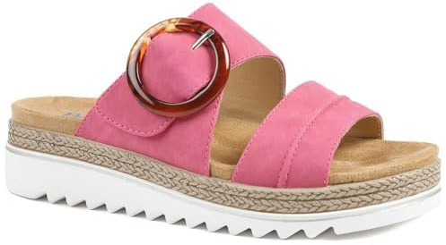 Pavers Womens Adjustable-Fitting Mules Fuschia Size 9