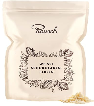 Rausch Plantagen Trinkschokolade Weiß 2 kg Beutel, Schokodrops | weiße Schokolade Schokodrops, Kuvertüre Drops zum Backen & Dekorieren, für heiße Schokolade, echte Trinkschokolade