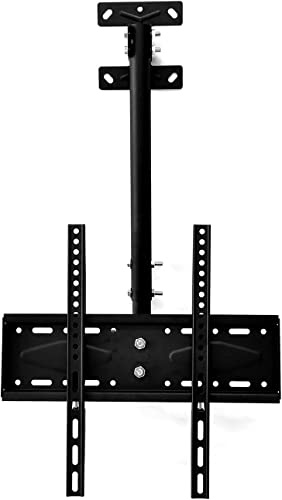 Supporto da soffitto per TV, Compatibile con televisori Piatti e curvi da 26-55 Pollici, Portata 40 kg, Rotazione e inclinazione a 360°, Supporto Regolabile per sistemi h