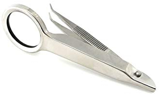 RHEIN Zeckenpinzette- Lupenpinzette- zum Entfernen von Zecken bei Hunden und Katzen-gebogen- rostfreier Edelstahl (9 cm)