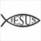 JINTORA - Autoaufkleber Tuning - Auto Aufkleber - Jesus Fisch - 210x70 mm - Auto Sticker Bus Fenster Heckscheibe Camper wetterfest Outdoor Sticker Auto Deko LKW Tuning Selbstklebend - schwarz