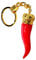 P.S. I Love Italy Italienisches rotes Horn mit goldfarbener Kette, Schlüsselanhänger aus der Italien-Kollektion mit Schlüsselringen und Schlüsselanhängern, toller Chili-Pfeffer-Charm-Rückspiegel