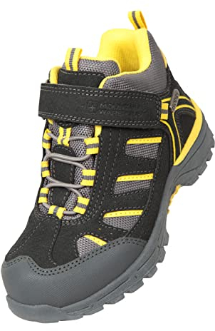 Mountain Warehouse Drift wasserdichte Kinder-Schuhe -Stiefel mit Schnürung für Jungen und Mädchen als Überschuh zum Wandern und bei Regen Dunkel Grau Kinder-Schuhgröße 28 DE