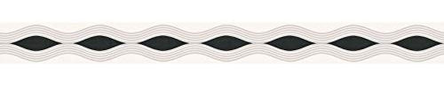 Frise murale noir et blanc environ 5 cm | Frise murale chambre adulte, couloir & entrée 28221-7 | Frise papier peint motif chic & moderne