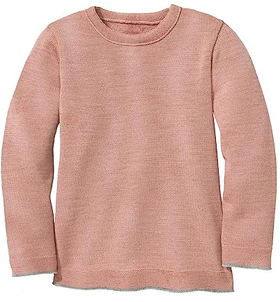 disana Strick-Pullover, 100% Bio-Merinowolle GOTS, IVN Best | Zeitloses Design | Kleinkind, Kind, Unisex | Made in Germany| Rosé Gr. 98-104