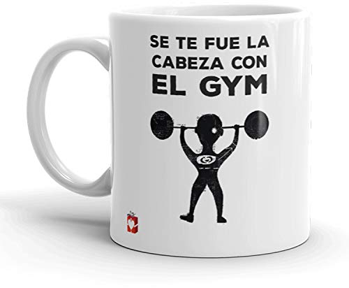 Kembilove Tazas de Desayuno Locas – Tazas de Café Muy Divertidas y Graciosas con Mensaje Se te fue la cabeza con el Gym – Tazas Originales de cerámica de 350 ml – Ideal para Regalo