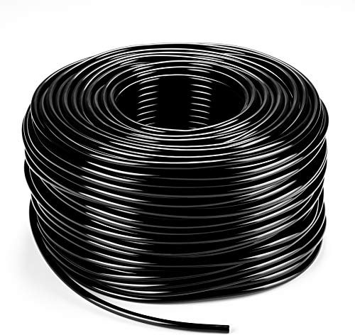 Tubo de riego por goteo de 200 pies de 1/4 pulgadas en blanco, manguera de riego por goteo, línea de tubo de riego de jardín para sistema de riego de jardín