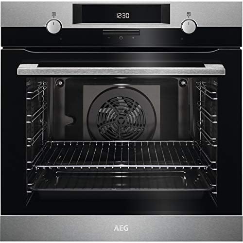 AEG Serie 6000 Forno da Incasso Multifunzione, Capacità 72 Litri, BEE431011M, Classe A, SurroundCook, Funzione Aqua Cleaning, Acciaio
