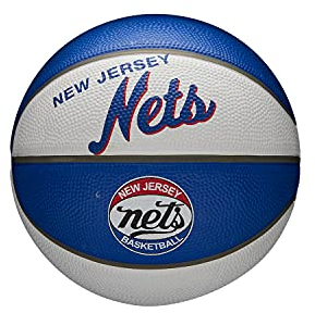 Wilson Mini-Basketball TEAM RETRO, BROOKLYN NETS, Outdoor, Gummi, Größe: MINI